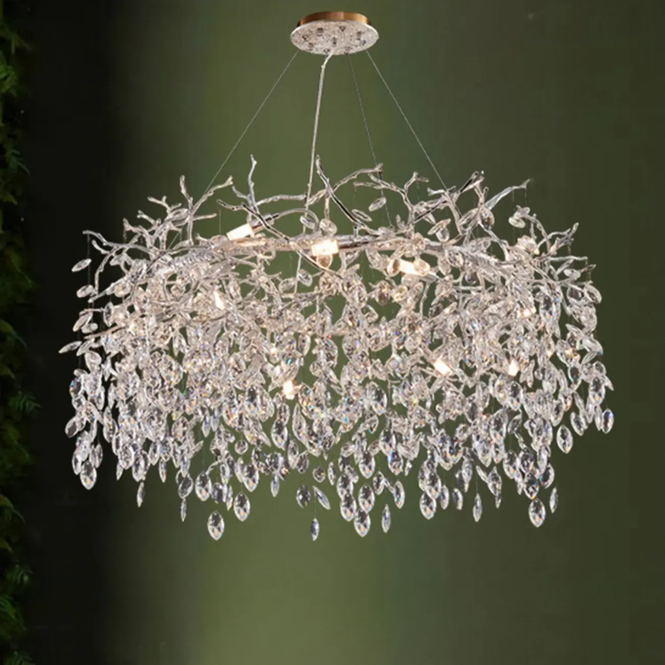Modern Gold Branch Hoop Elegant Crystal Chandelier