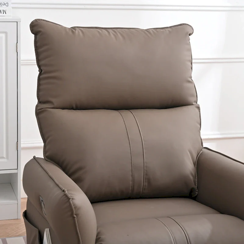 Modern Small Rocking Swivel Recliner Chair with Overstuffed Seat
