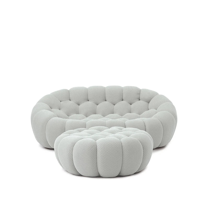 3D Honeycomb Fabric Upholstered Bubble Sofa Modern Loveseat
