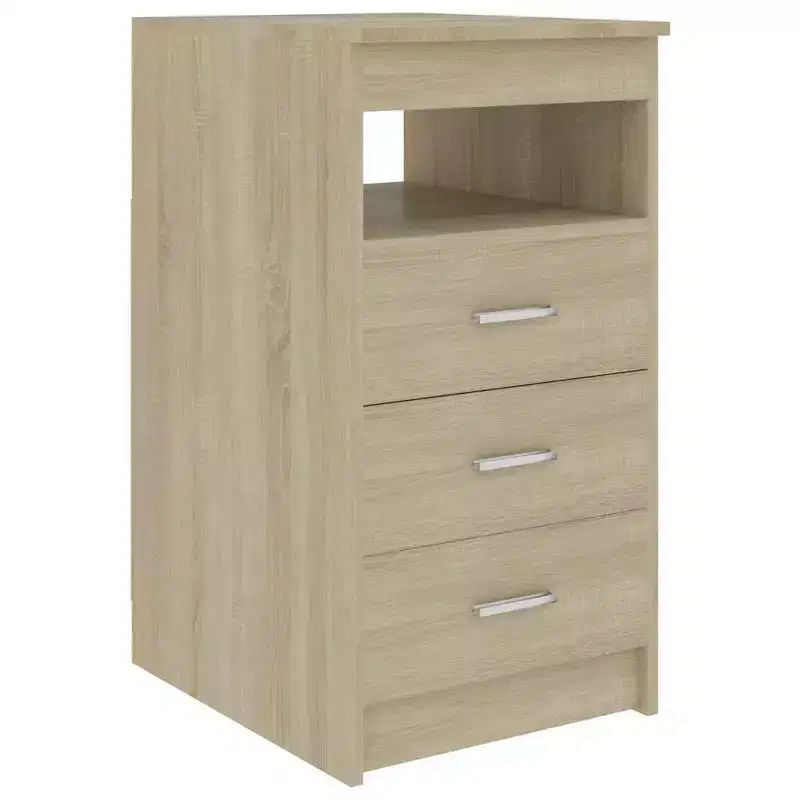 vidaXL Drawer Cabinet Sonoma Oak Particle Board Compact Drawer Cabinet