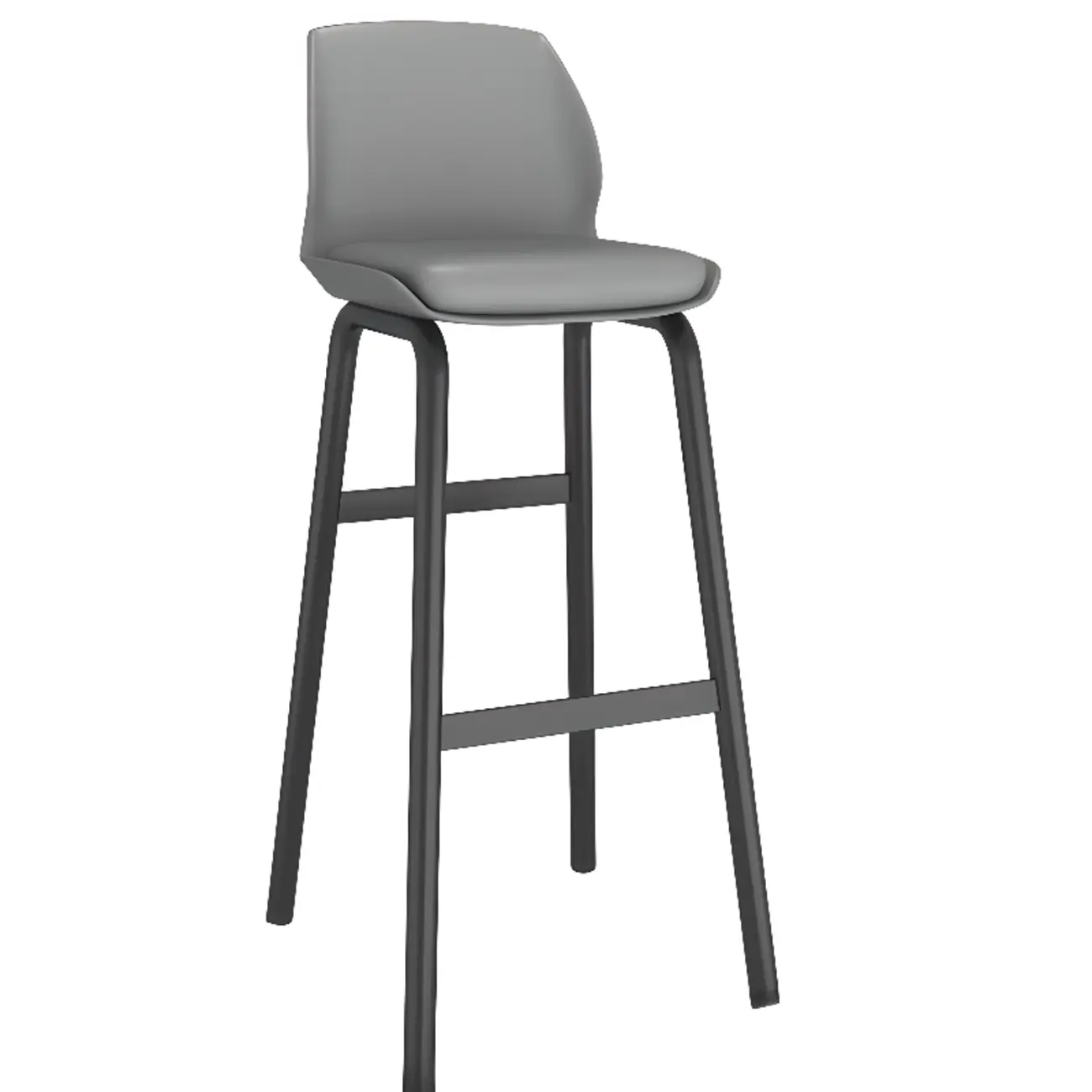 Stylish Rectangular Faux Leather Metal Cafe Bar Stools