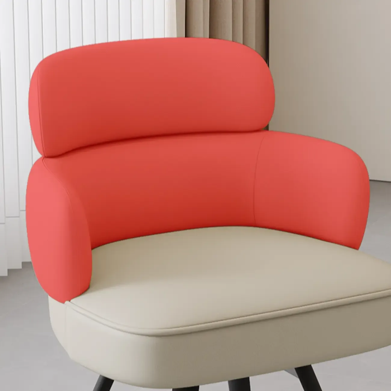 Scandinavian Swivel Brown Curved Back Dining Chairs