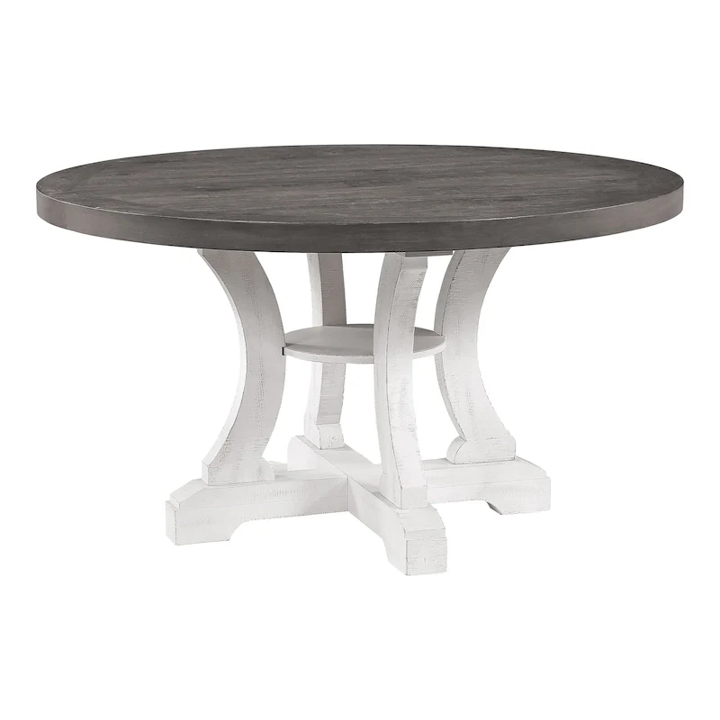 Furniture of America Sylmer Farmhouse 54-inch Wood Round Dining Table