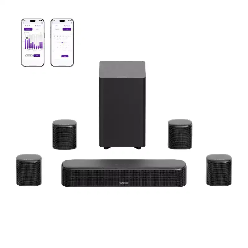ULTIMEA Aura S4T 7.1ch TV Soundbar with 4 Surround Speakers, Surround Sound System with Subwoofer, Bluetooth 6.0, HDMI, 350W