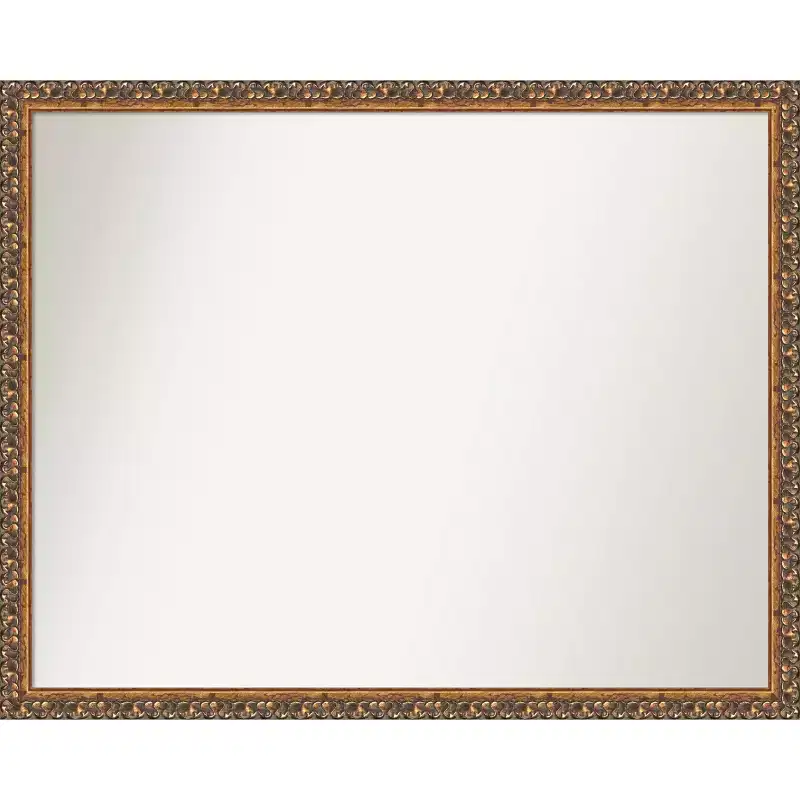 30" x 24" Non-Beveled Antique Bronze Wood Wall Mirror - Amanti Art