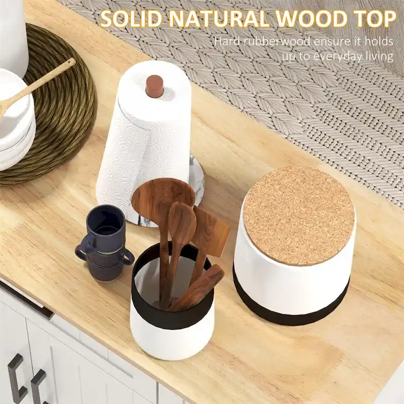 Kitchen Island on Wheels,Rolling Kitchen Cart with Rubberwood Top