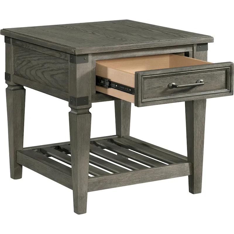 Foundry Brushed Pewter End Table