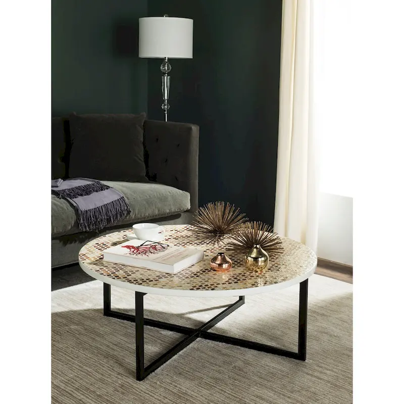 SAFAVIEH Marharita Cream Coffee Table - 39.8  x 39.8  x 15.4  - 40Wx40Dx15H