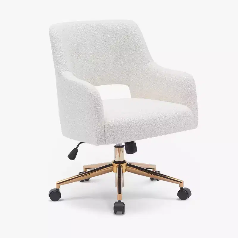 WestinTrends Genevieve Mid-Century Modern Swivel Office Chair With Wheels