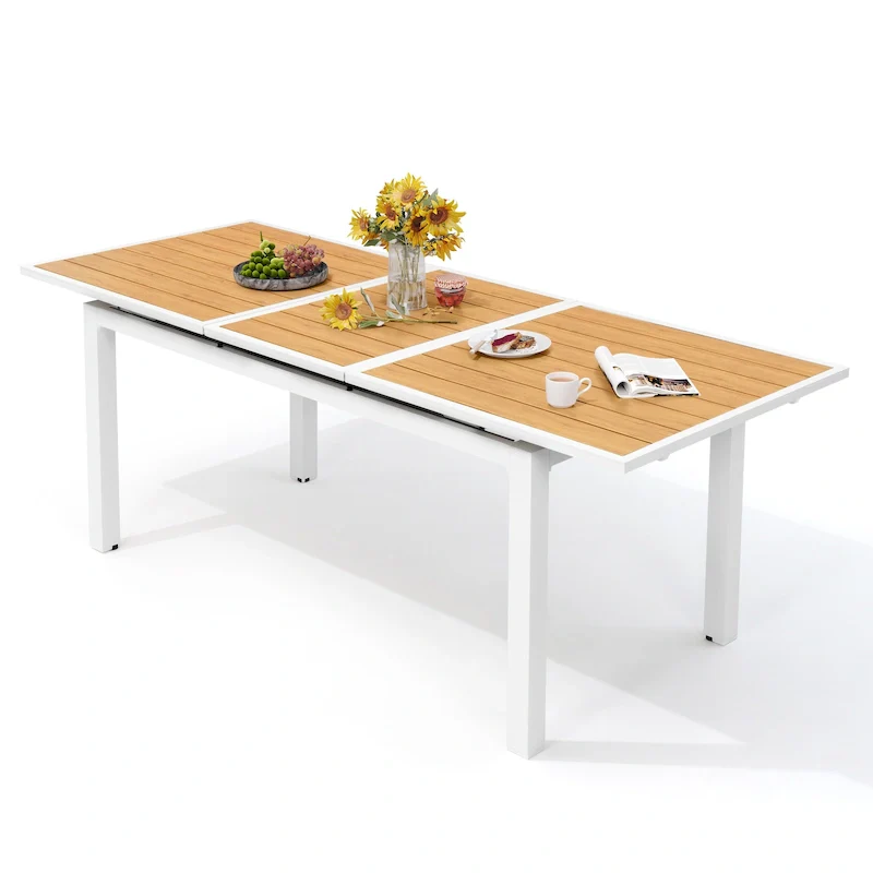 Pellebant Outdoor Aluminum Dining Table Patio Extension Table - 83.1 / 63.2 (L) x 33.66 W x 30.51 H