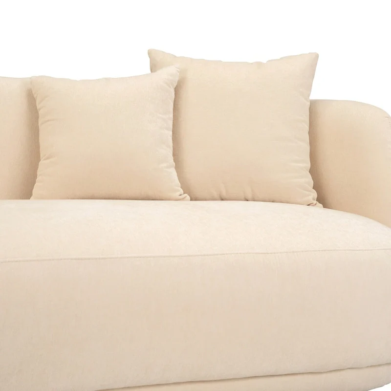 Neutral Modern 4-Seat Rectangle Curved Sofa – 117 x 49 x 31