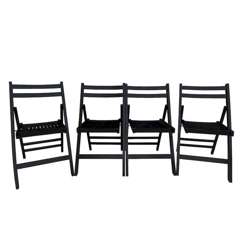 Wood Folding Chair Set of 4