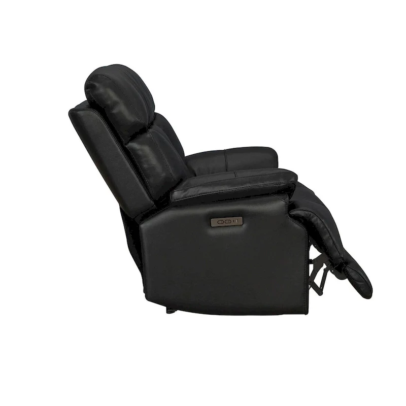 Genuine leather Black Power Recliner Zero Gravity Dual Power Recliner Adjustable Headrest Extendable Footrest