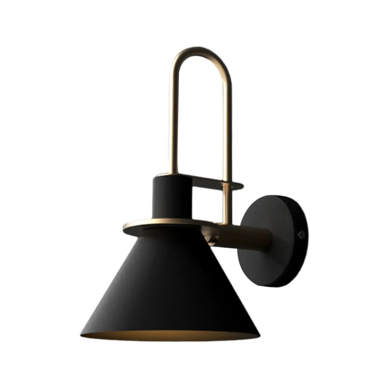 Cone Bathroom Vanity Light with Green Iron Shade