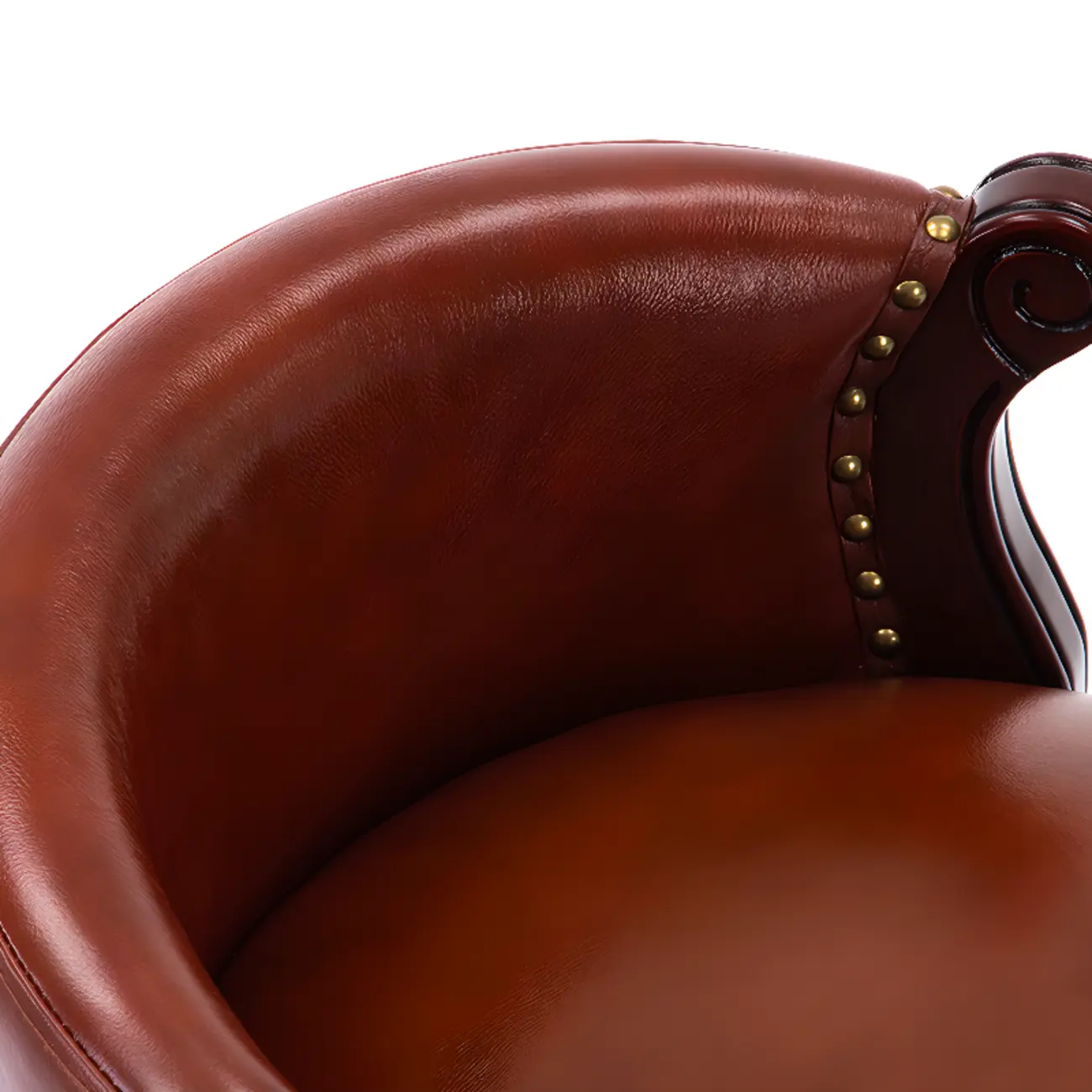 Solid Wood Leather Swivel Counter Stools with Backs