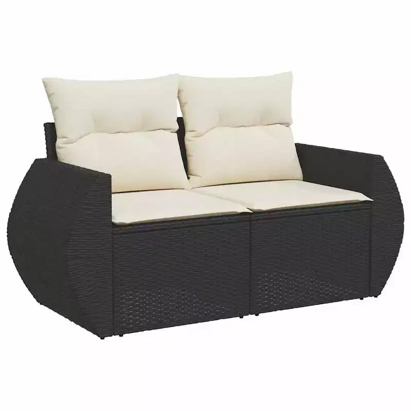 vidaXL 8 Piece Patio Sofa Set with Cushions Brown Poly Rattan