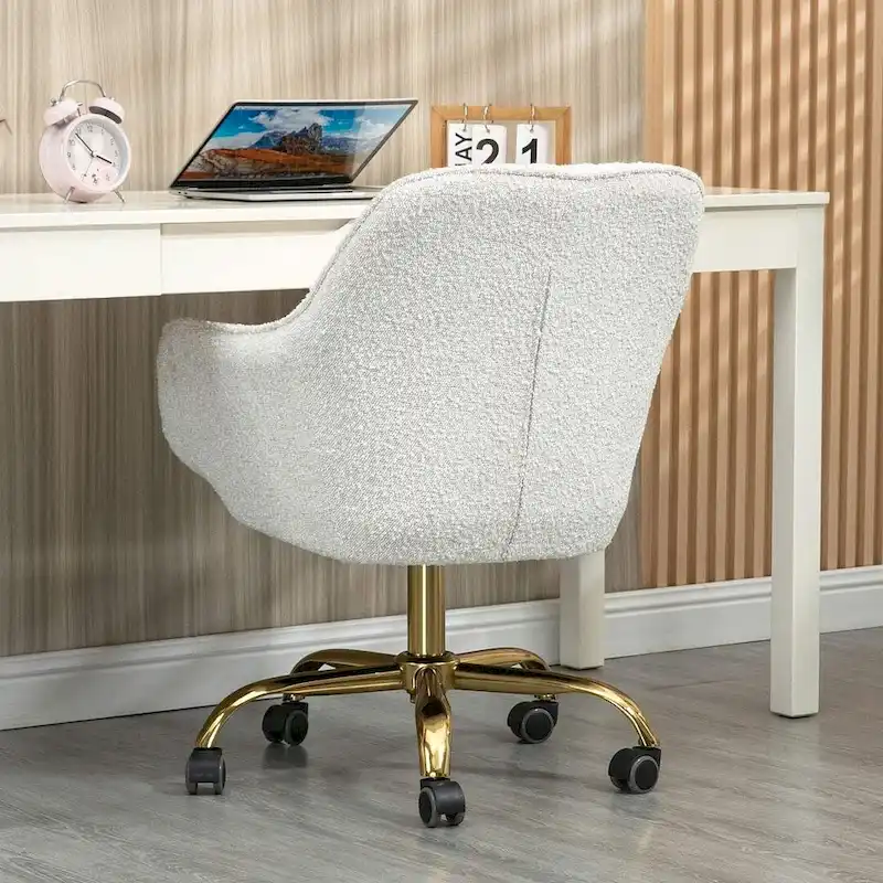 Modern Velvet 360 Degree Swivel Office Chair with Gold Base