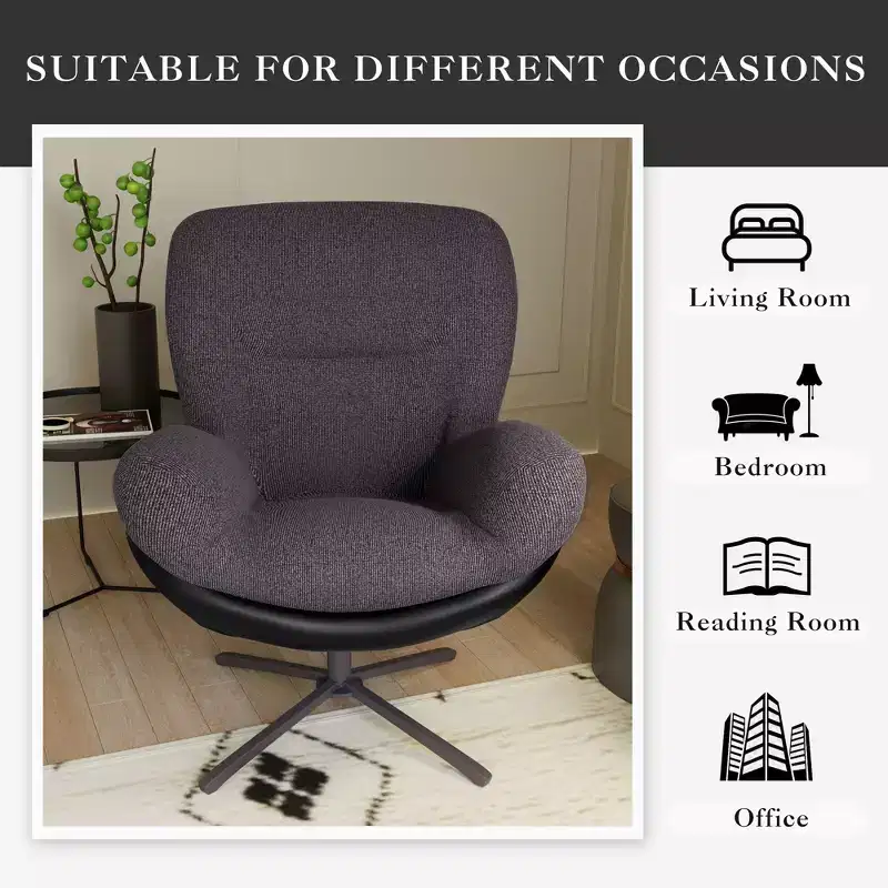 Christopher Knight Home Alger Modern Chenille and Faux Leather Upholstered Swivel Chair