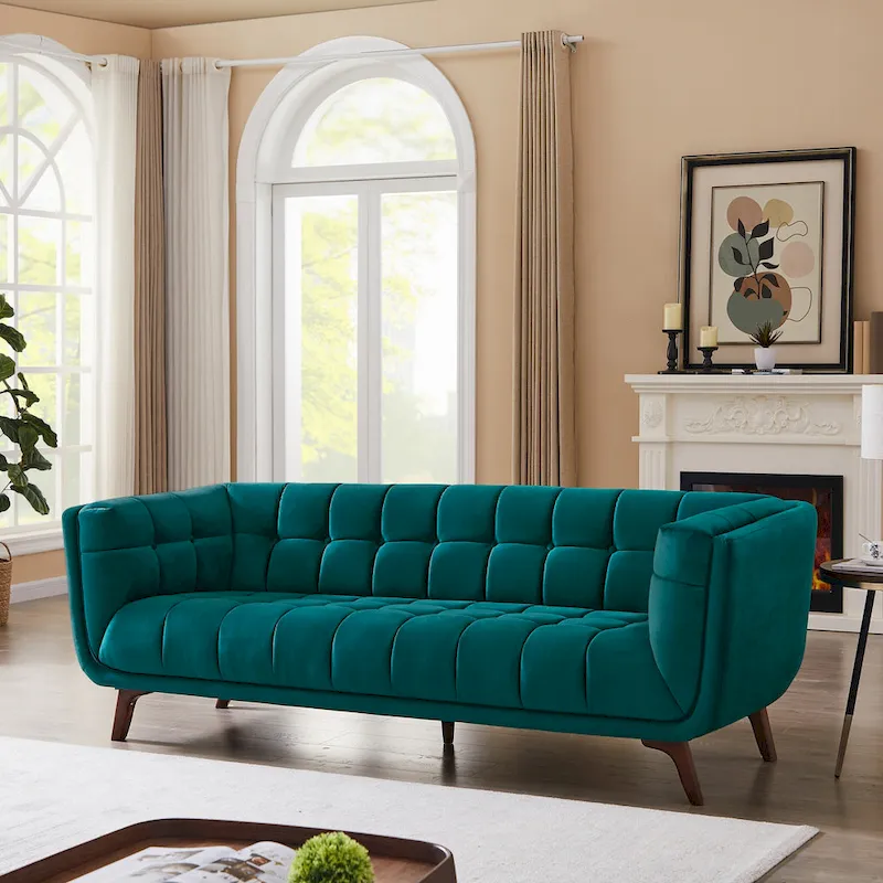 Modern Chesterfield Velvet Living Room Couch