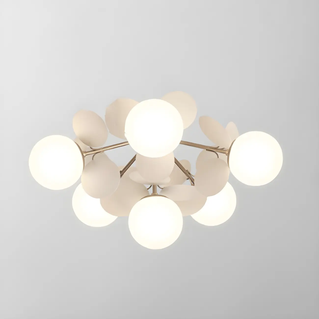 Modern Bedroom Glass Ball Semi Flush Mount Ceiling Light