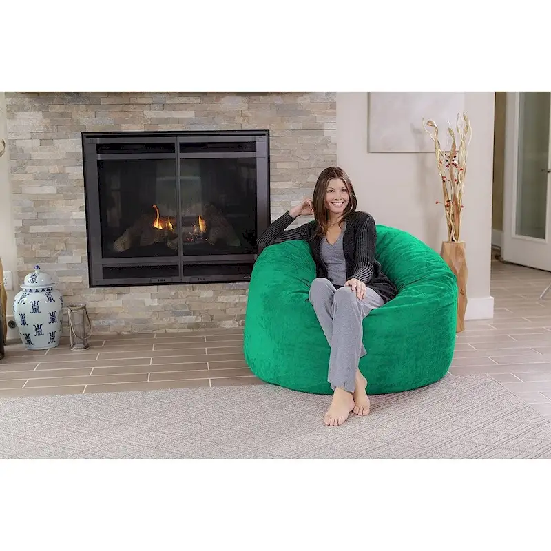 4-Foot Memory Foam Bean Bag Chair with Removable Cover