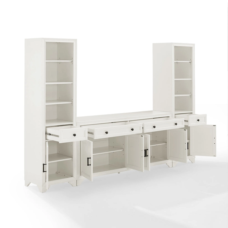 Crosley Tara 3Pc Sideboard And Bookcase Set - 15x97x67.63