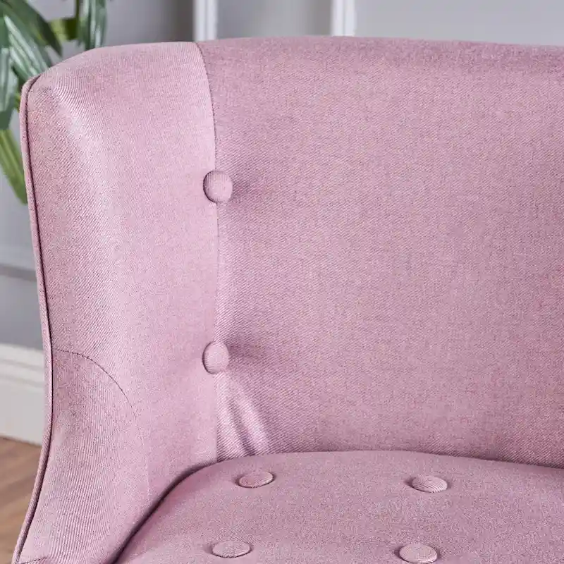 Lavender PUrple Modern 28 Accent Chair with Button Tufted Waffle Stitching and Nailheads