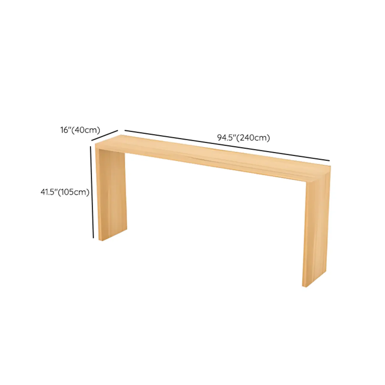 Scandinavian Solid Wood Pub Table Rectangle 4 Seats