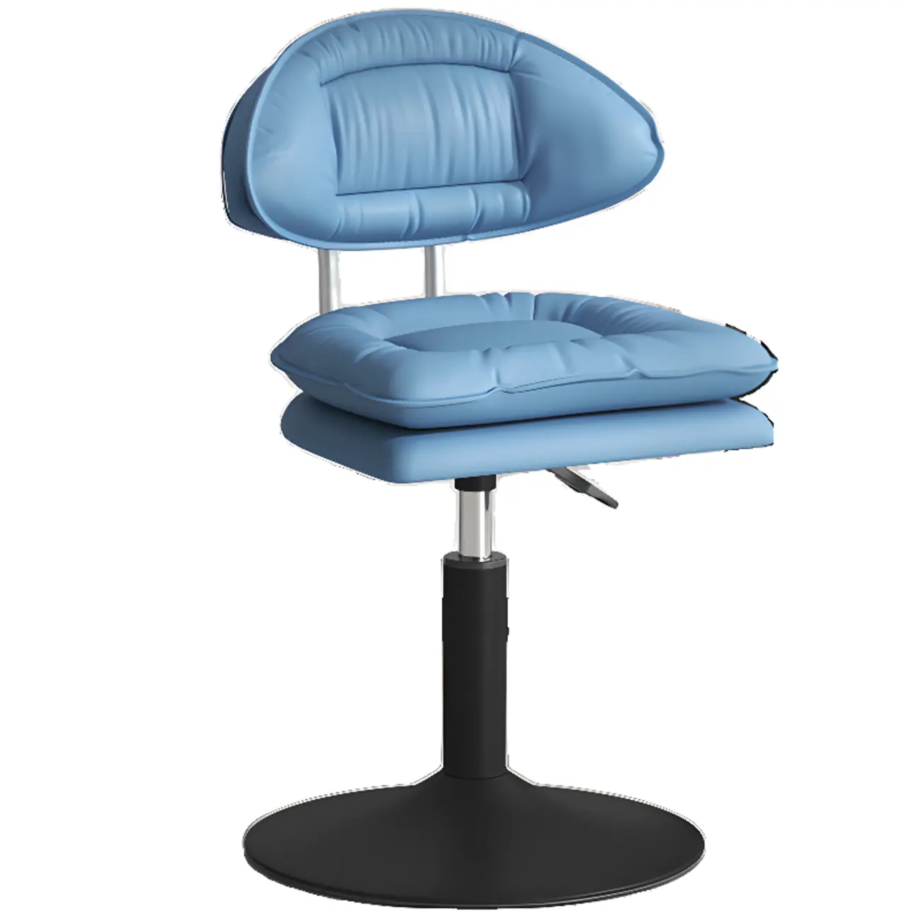 Modern Low Back Bar Chair Adjustable Swivel PU Leather