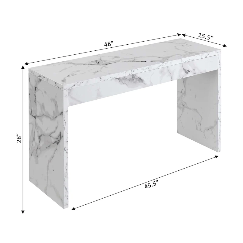 Espresso/White/Black Modern Melamine Console Table & Desk, 1-Person