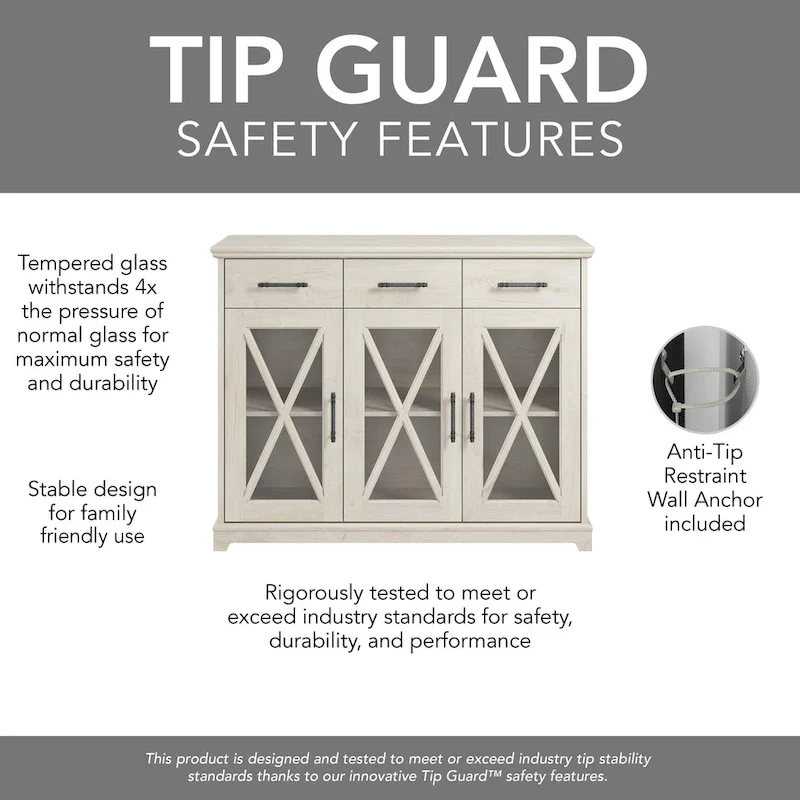 Lennox 46W Sideboard Buffet Cabinet with Drawers by