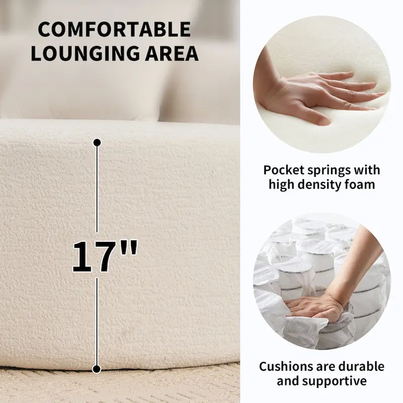 Luxury Chenille Fabric Sofa,4 Seater Modular Curved Sectional Couch