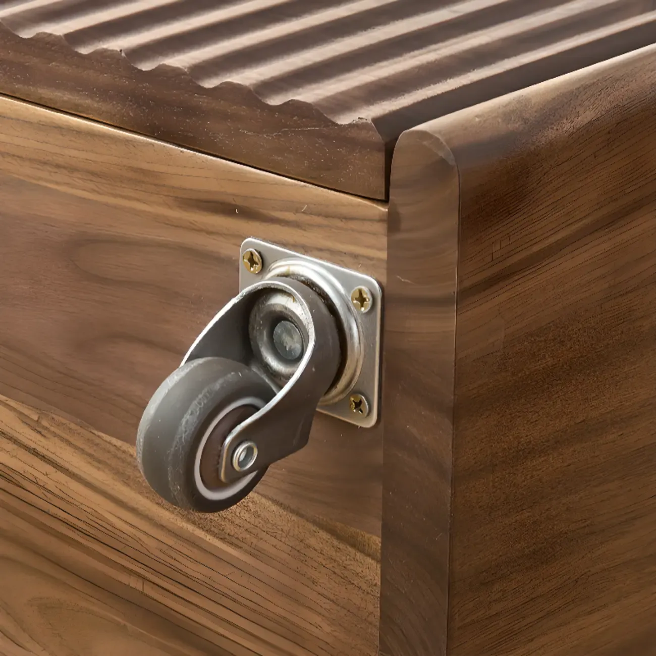 Brown Modern 3-drawer Solid Wood Bedside Nightstand