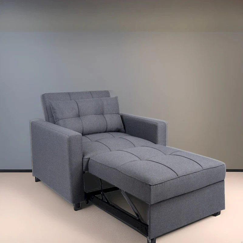 3-in-1 Convertible Recliner Chair Bed with Foldable Lounge