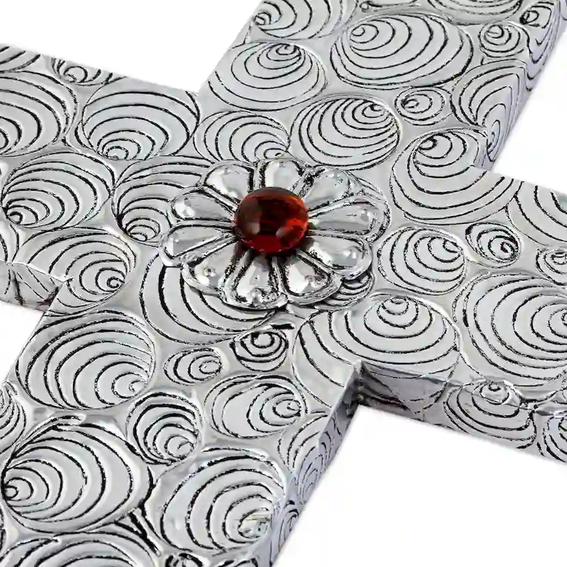 Novica Handmade Heavens Clouds Aluminum Repousse Cross