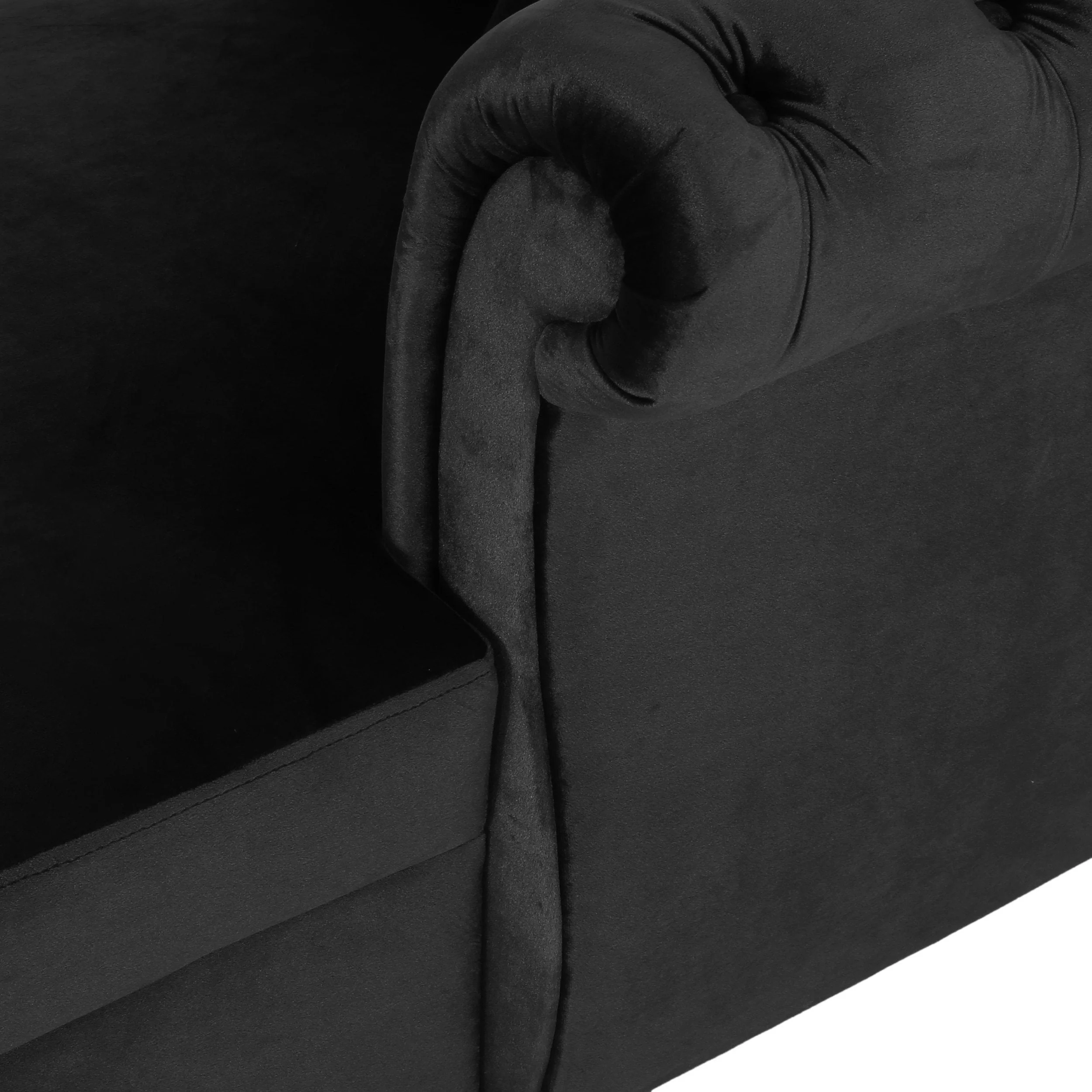 Modern Glam Tufted Velvet Tete-a-Tete Chaise Lounge with Accent Pillows - NH838413