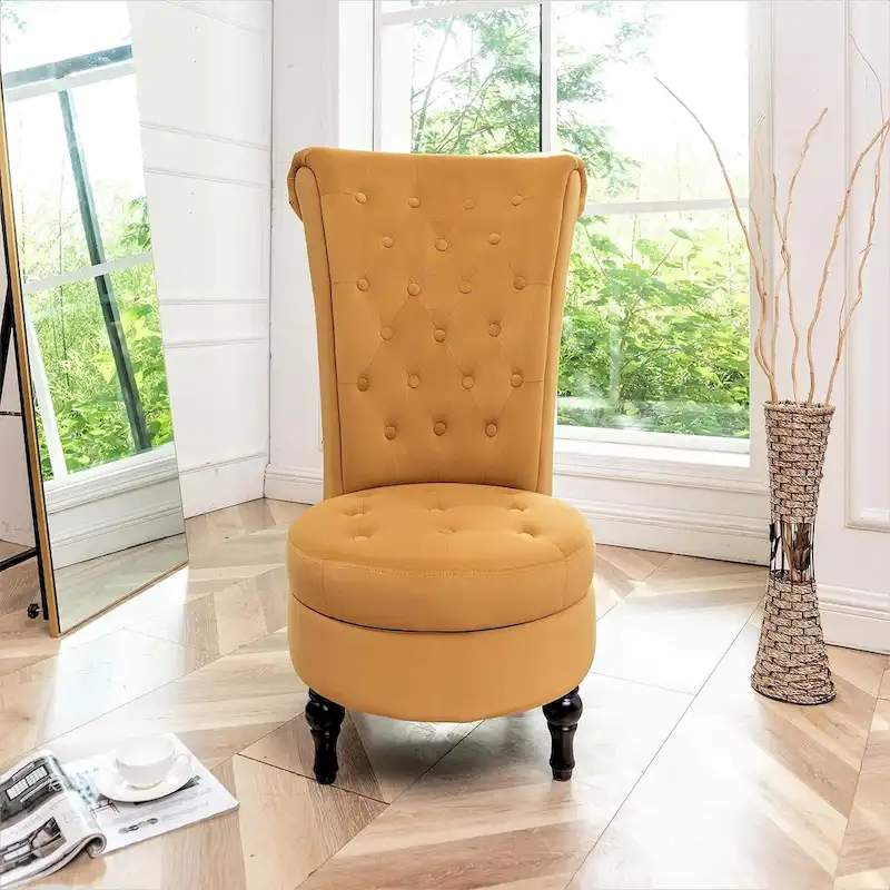 Gosser 20 Wide Velvet High Back Vanity Chair