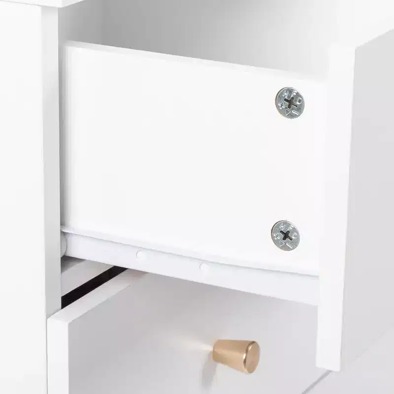 Karl Home 5-Drawer White Particle Board 25.98in. W Chest of Drawer