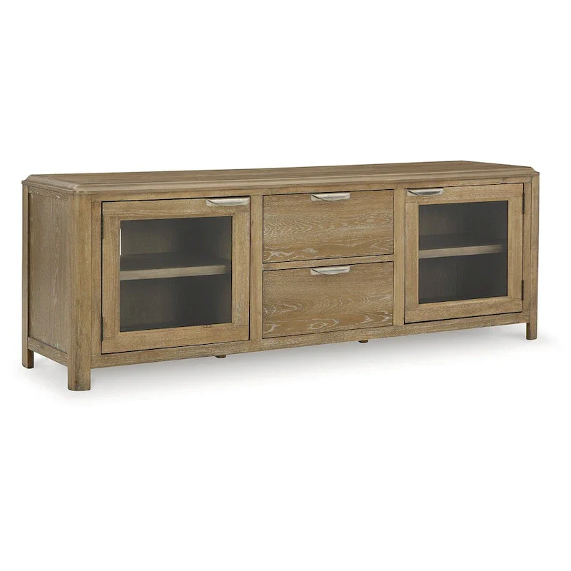 Signature Design by Ashley Rencott Light Brown 80  TV Stand for TVs up to 92  - 79.63  W x 20  D x 28  H