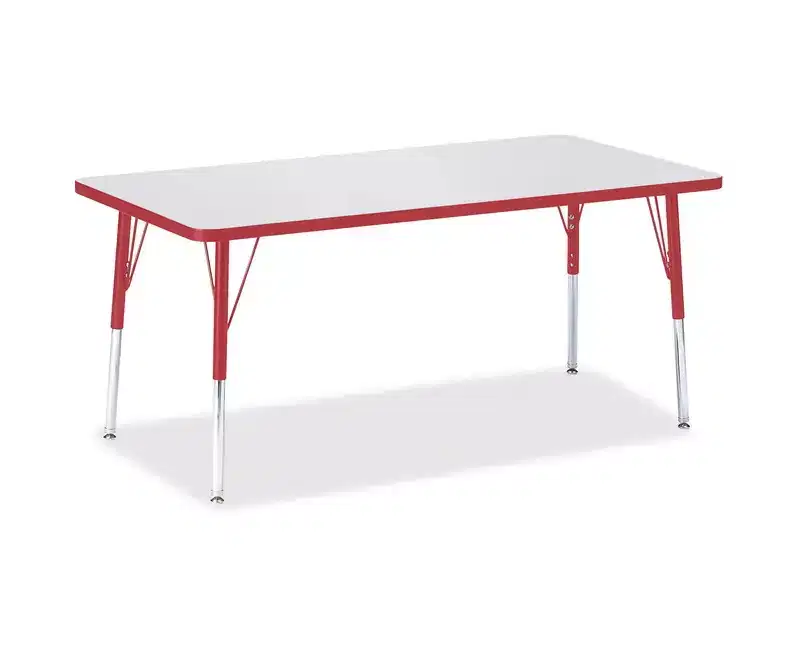 Jonti-Craft Berries Adult Height Color Edge Rectangle Table 30 x 60 in Red