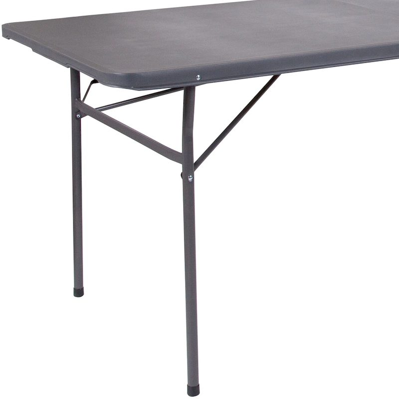 30W x 72L Bi-Fold Plastic Banquet and Event Folding Table with Carrying Handle - 72D x 30W x 29H