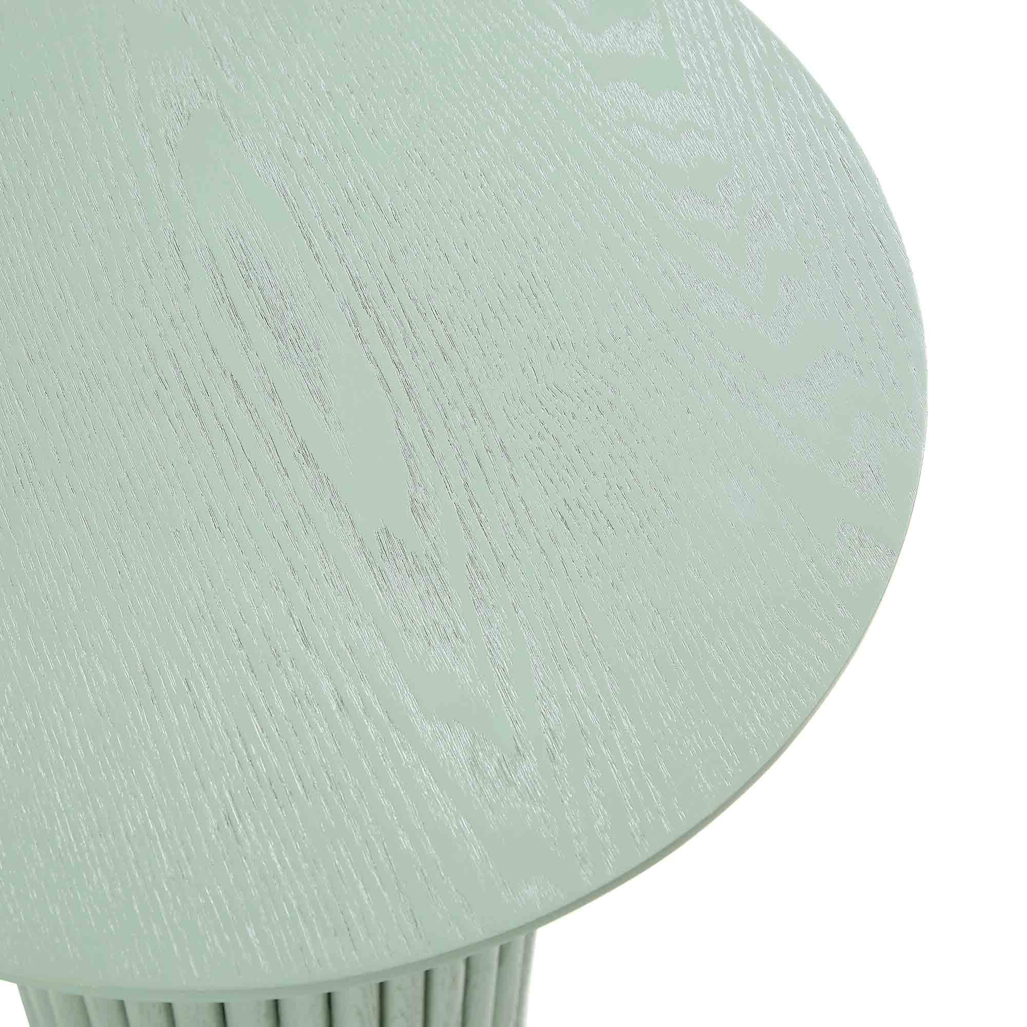 Oak Round Side Table, Sage Green