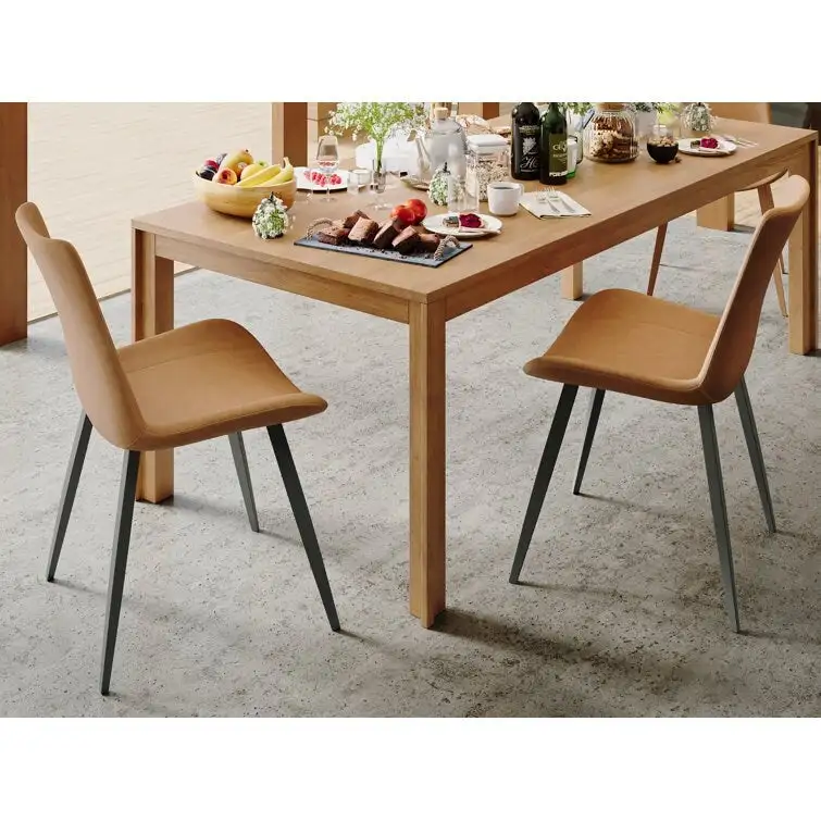 Stateside Suede Leather Covered Dining Chair (Set of 2) - N/A