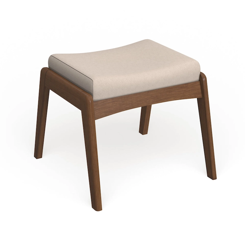 Carson Carrington Forssa Mid-century Walnut Upholstered Ottoman