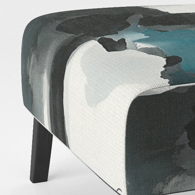 Geometric Black And Teal IV Upholstered Accent Chair