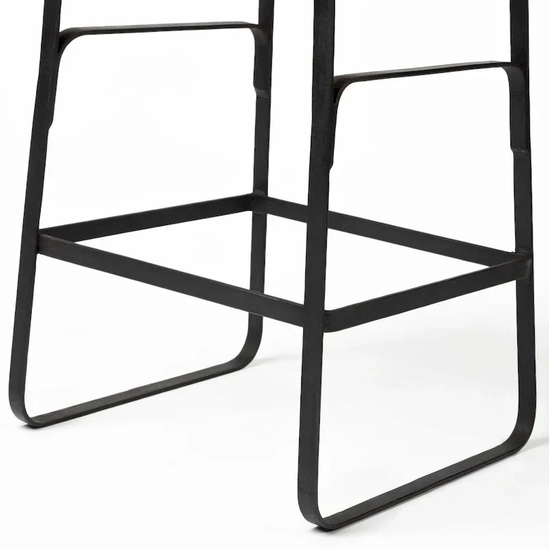 Wood Seat Counter Stool with Metal Frame