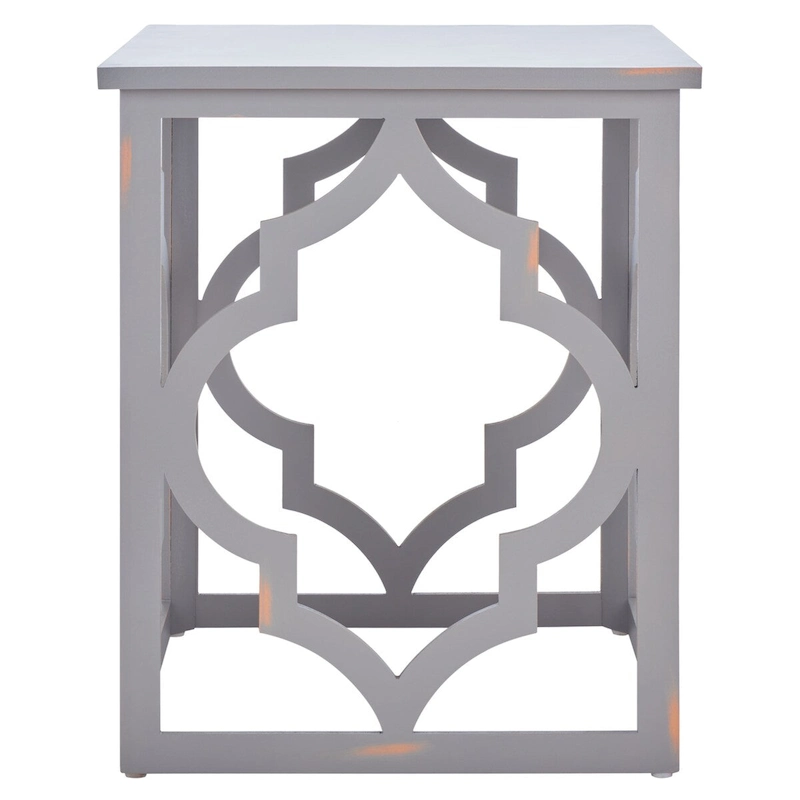 SAFAVIEH Grayce Trellis Silver Leaf End Table. - 19  W x 19  D x 23  H - 19Wx19Dx23H