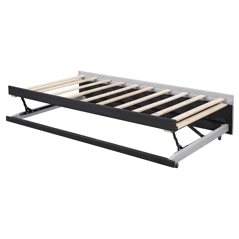 Twin L-Shaped Daybed with Pop-Up Trundle