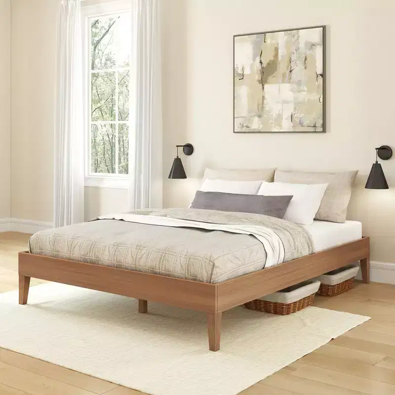 Now Furniture Queen Bed Frame, Wooden Platform Bed