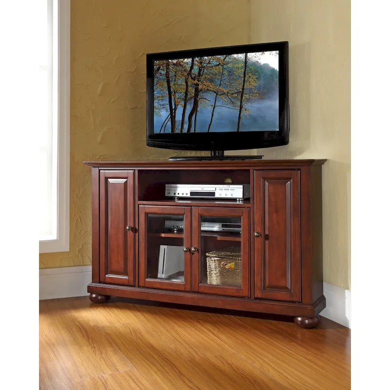 48 Corner TV Stand in Vintage Mahogany